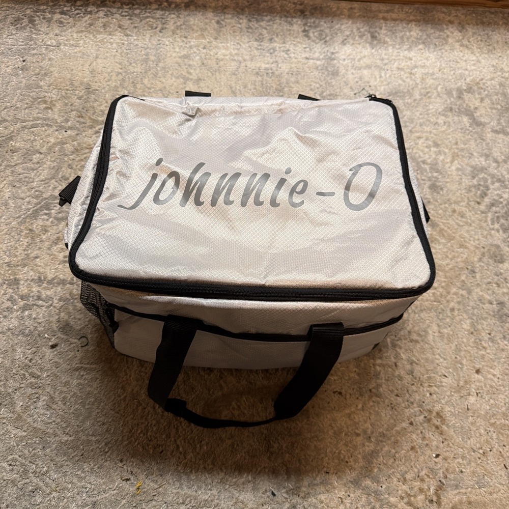 Johnnie-O Soft Cooler Bag Gray Insulated Collapsible Tailgate Golf Beach New